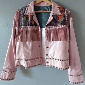 Doreman Burns Cowgirls Pink Leather Jacket